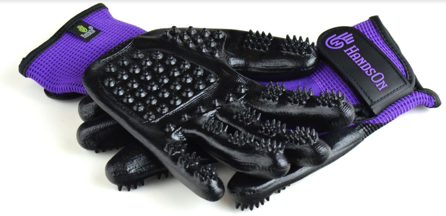 hands on pet grooming gloves
