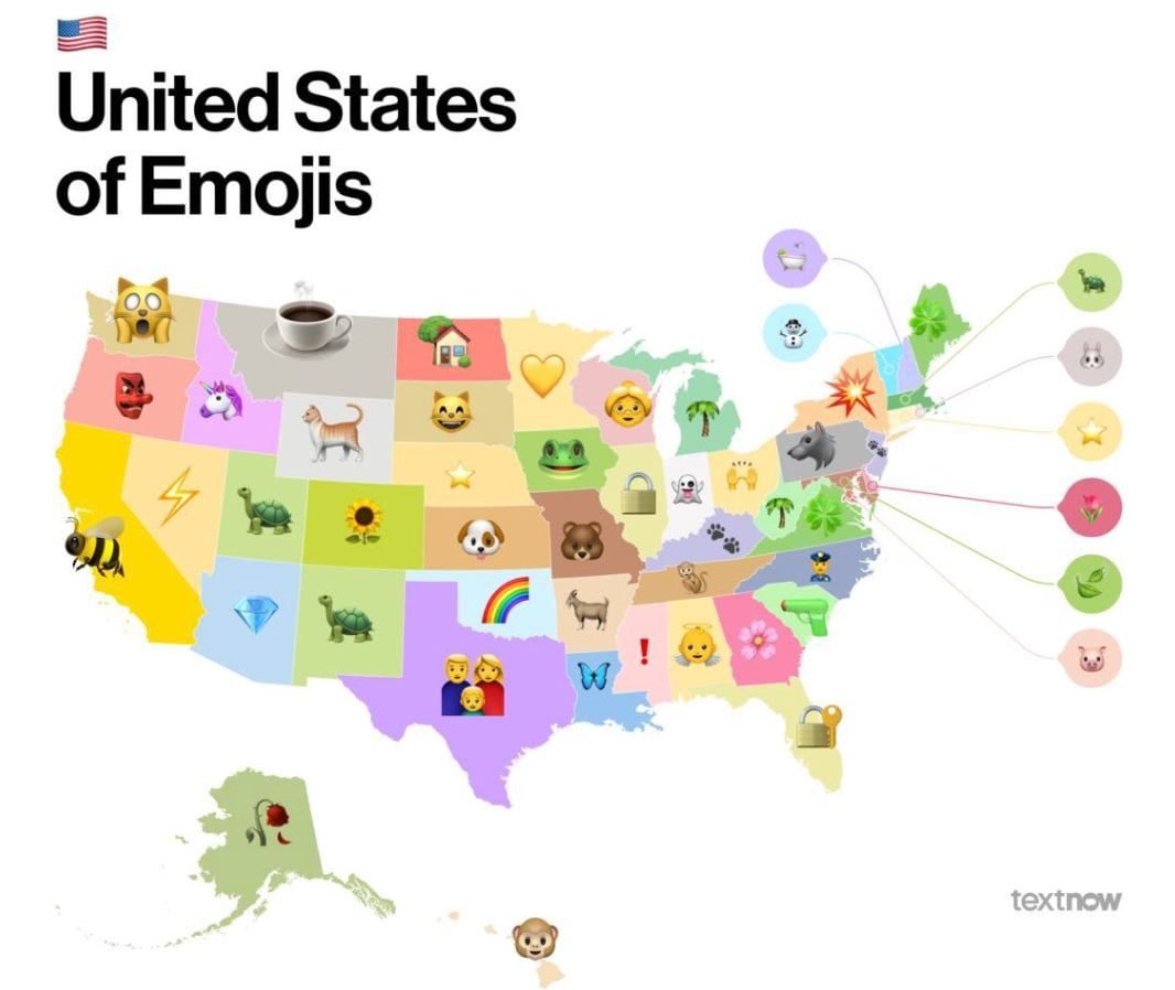 most used emojis by state