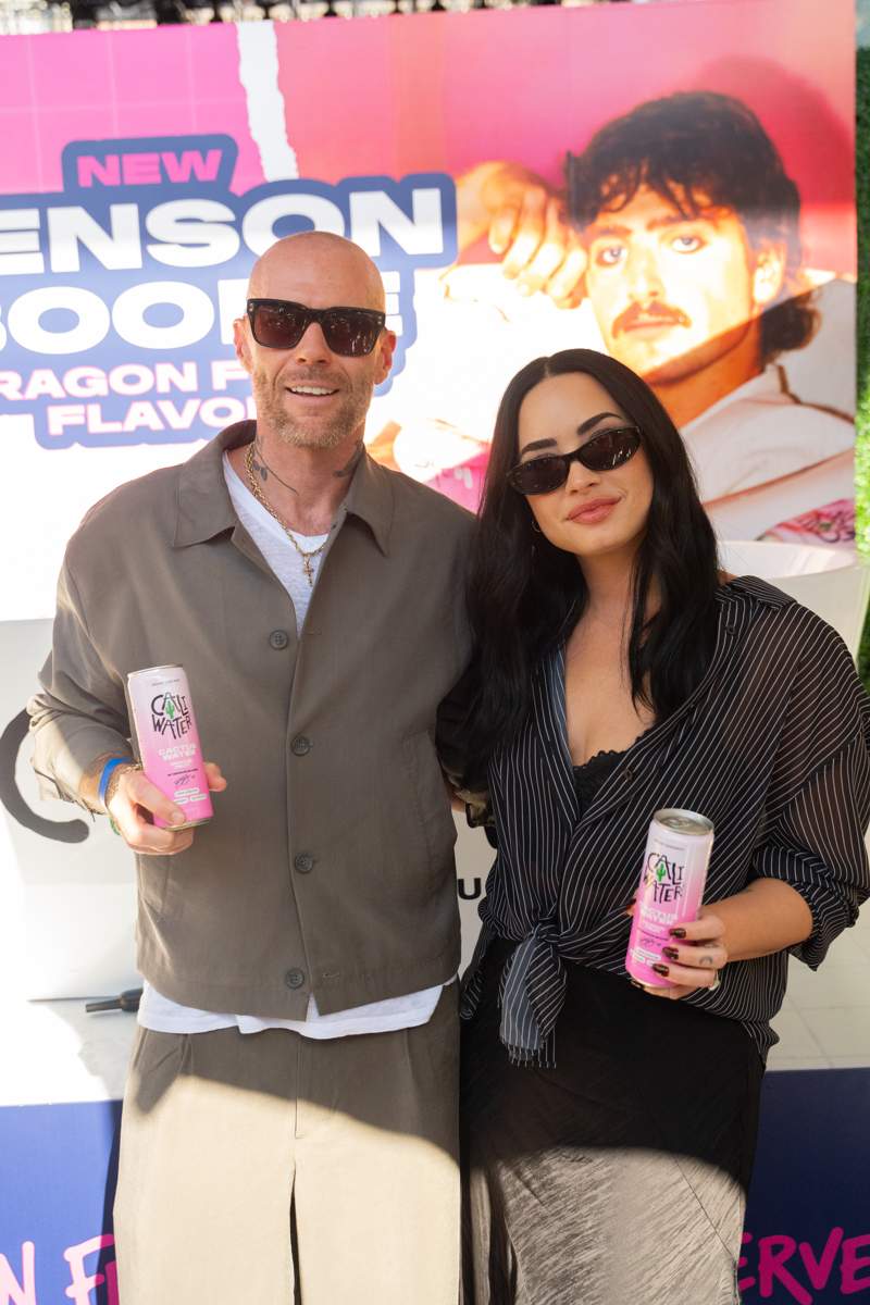Demi Lovato and Oliver Trevena at Caliwater’s Dragon Fruit launch.